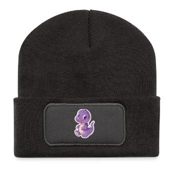 Dinosaure - Beanie recyclé à patch - charbon - Devant