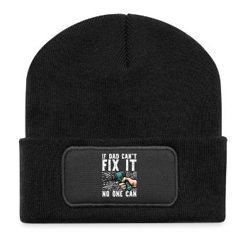 If daddy can't fix it, no one can - Recycled Patch Beanie - black - Front