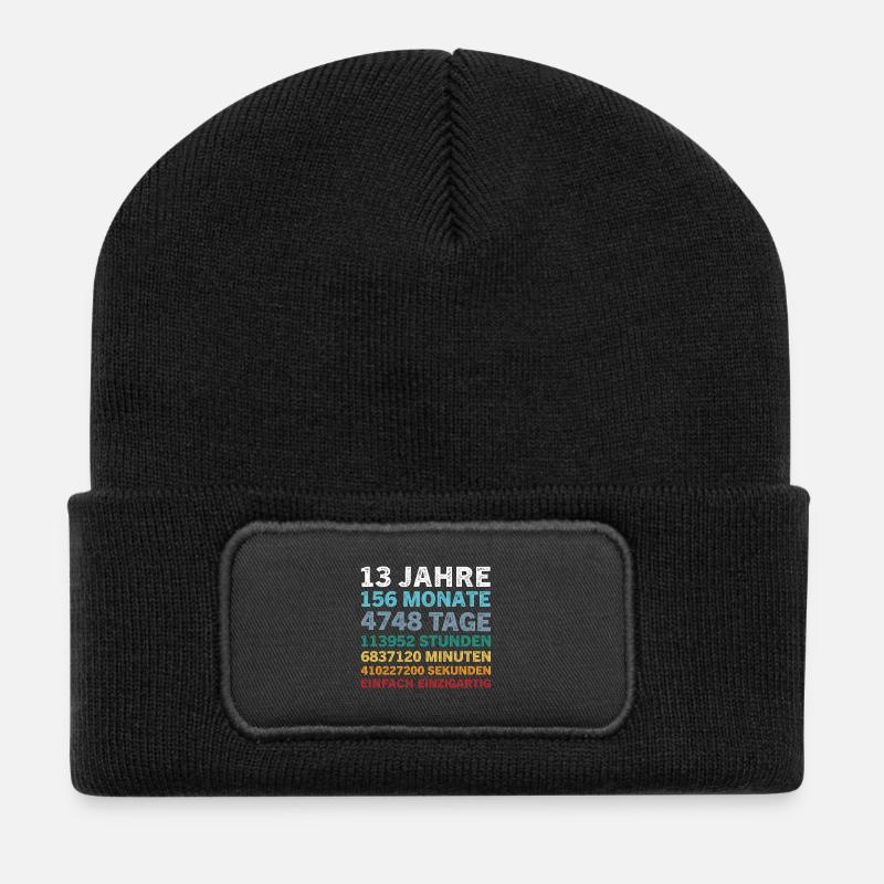 13 years 156 months 4749 days 13 birthday funny - Recycled Patch Beanie - black