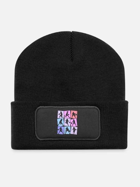 Basketballerin Basketball Mädchen Damen - Recycelte Patch Beanie - Schwarz