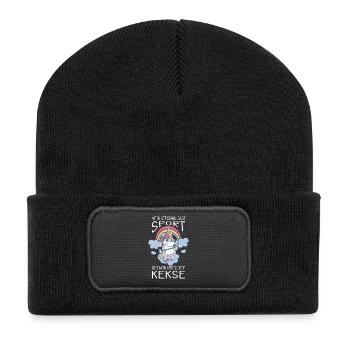 Lustige Sprüche Fun Outfits Ironie Sarkasmus - Recycelte Patch Beanie - Schwarz - Vorne