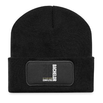 Programme de licence 2026 - Beanie recyclé à patch - noir - Devant