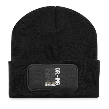 Dr. Ing. Promotion terminée - Beanie recyclé à patch - noir - Devant