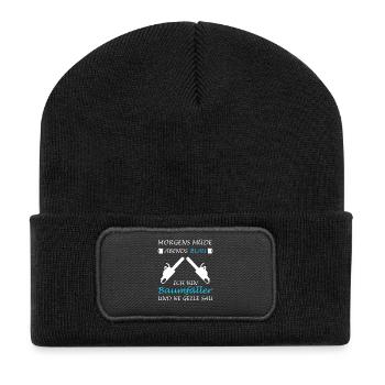 Forestry worker lumberjack forester felling trees - Recycled Patch Beanie - black - Front