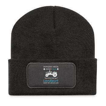 Landwirt Landwirtschaft Trecker Traktorfahrer - Recycelte Patch Beanie - Dunkelgrau - Vorne