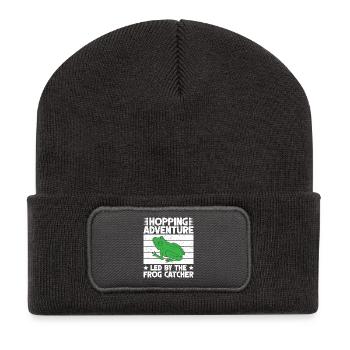 Frog Catcher Hopping Adventure Frog - Recycelte Patch Beanie - Dunkelgrau - Vorne