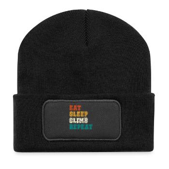 Eat Sleep Climb Repeat Design - Recycelte Patch Beanie - Schwarz - Vorne