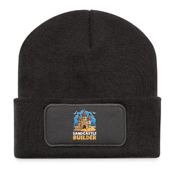 Sandcastle Baumeister Kids Beach Digging Motif - Recycled Patch Beanie - dark grey - Front