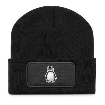 Pinguin - Recycelte Patch Beanie - Schwarz - Vorne