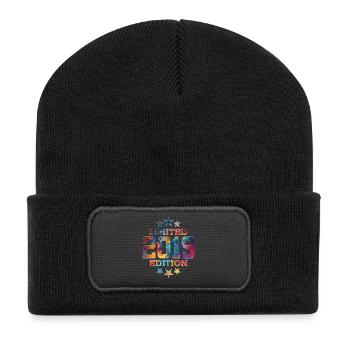 LIMITED EDITION 2019 7. GEBURTSTAG - Recycelte Patch Beanie - Schwarz - Vorne