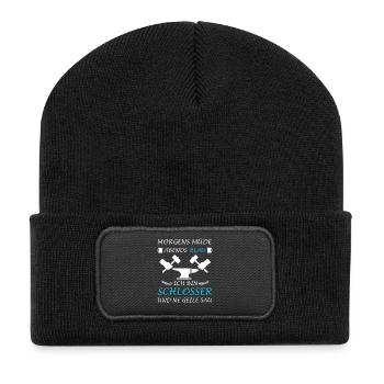 Schlosser Lustig Schlosserei Werkstatt Meister - Recycelte Patch Beanie - Schwarz - Vorne