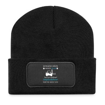 Staplerfahrer Stapler Lager Sprüche Logistik - Recycelte Patch Beanie - Schwarz - Vorne