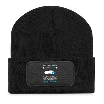 Drywall Drywall Drywall Fitter Saying - Recycled Patch Beanie - black - Front