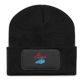 Le Weekend French Coffee Chill Vibes - Recycelte Patch Beanie - Schwarz - Vorne