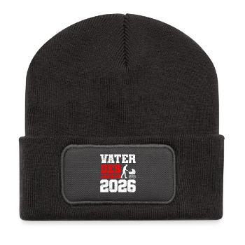Vaterschaft VATER DES JAHRES 2026 LUSTIG - Recycelte Patch Beanie - Dunkelgrau - Vorne