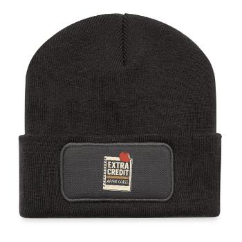 Professeur sale Humour coquin Nsfw impoli - Beanie recyclé à patch - charbon - Devant