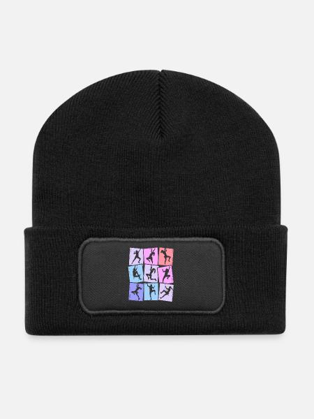Klettern Berge Kletterer Bouldern Damen Mädchen - Recycelte Patch Beanie - Schwarz