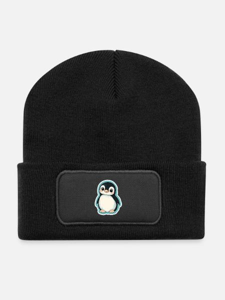 Pinguin - Recycelte Patch Beanie - Schwarz