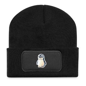 Pinguin - Recycelte Patch Beanie - Schwarz - Vorne