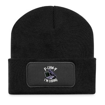 F-Caw-F Je code - Beanie recyclé à patch - noir - Devant