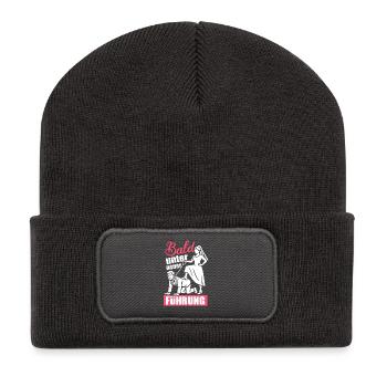 Bientôt sous une nouvelle direction Enterrement de vie de garçon - Beanie recyclé à patch - charbon - Devant