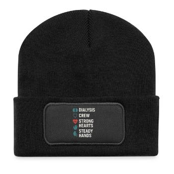 Dialysis Nurse Tech Kidney Care Nephrology - Recycled Patch Beanie - black - Front