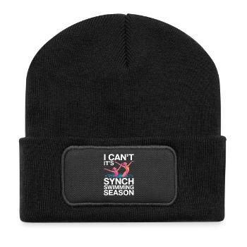 Synchronschwimmen Kunstschwimmen Wassersport - Recycelte Patch Beanie - Schwarz - Vorne