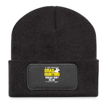 Une journée sans chasse à la traîne Pourquoi s’y risquer - Beanie recyclé à patch - charbon - Devant