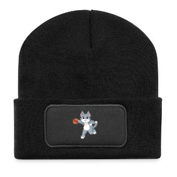 Chat Handball Joueur Handball - Beanie recyclé à patch - noir - Devant