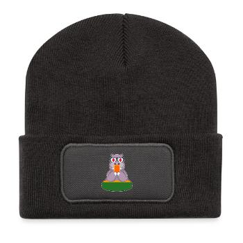 Hippopotamus Poker Jeu de cartes de poker - Beanie recyclé à patch - charbon - Devant