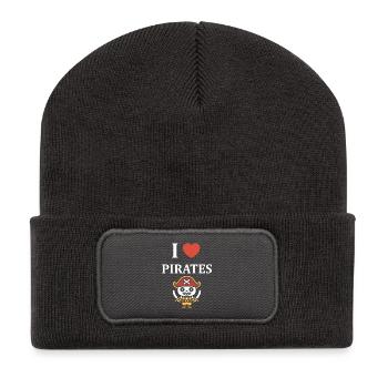 J aime Pirates Squelette Pirate - Beanie recyclé à patch - charbon - Devant