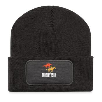 Et ils sont partis des courses de chevaux rétro - Beanie recyclé à patch - charbon - Devant
