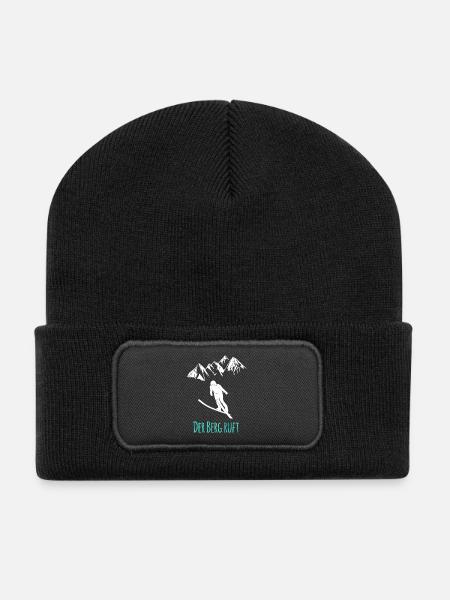 Skispringen - Recycelte Patch Beanie - Schwarz