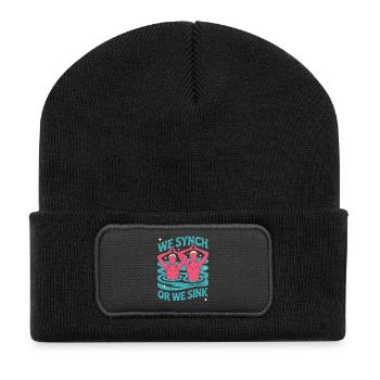 Synchronschwimmen Kunstschwimmen Wassersport - Recycelte Patch Beanie - Schwarz - Vorne