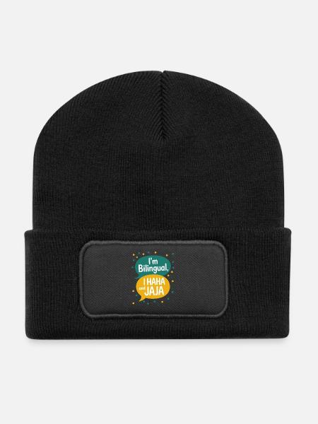 Professeur drôle d’espagnol anglais - Beanie recyclé à patch - noir