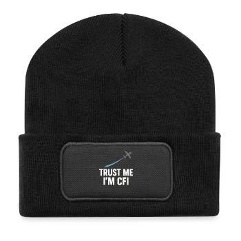 Flight Instructor Cfi Pilot Aviation Instructor - Recycled Patch Beanie - black - Front