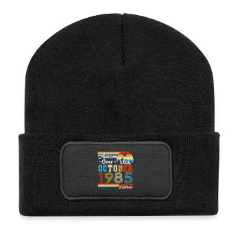 Millésime Octobre 1985 Vintage Rétro Anniversaire - Beanie recyclé à patch - noir - Devant