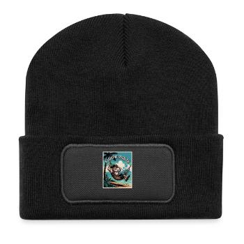 No Ship No Problem - Recycelte Patch Beanie - Schwarz - Vorne