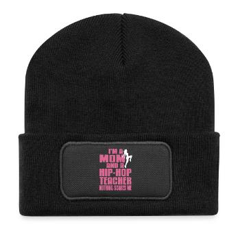 Maman Danse Groove Professeur Drôle Audacieux Humour - Beanie recyclé à patch - noir - Devant