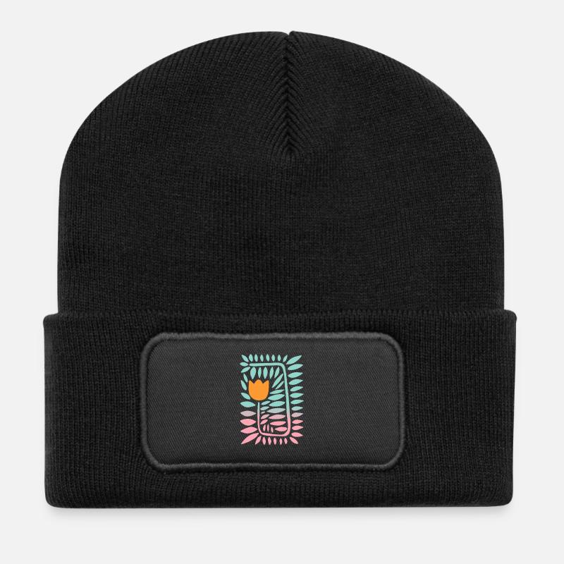 Gradient tulip - turquoise - Recycled Patch Beanie - black