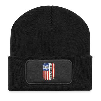 Combat Engineer Bold Patriotic Military Quote - Recycled Patch Beanie - black - Front