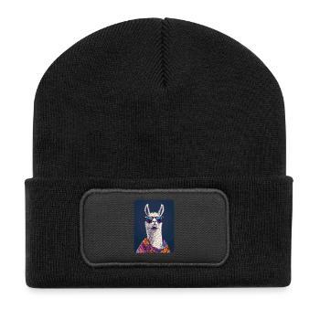 lama - Beanie recyclé à patch - noir - Devant