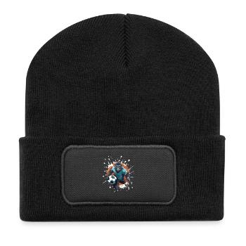 Gorilla Fussball Team - Recycelte Patch Beanie - Schwarz - Vorne