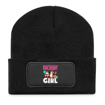 Dieser Otter ist 2 - süßes Geburtstagsmotiv - Recycelte Patch Beanie - Schwarz - Vorne
