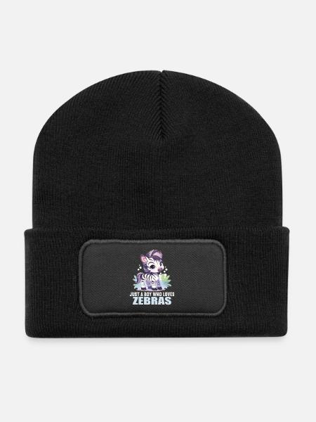 Zebras Zebra - Recycelte Patch Beanie - Schwarz