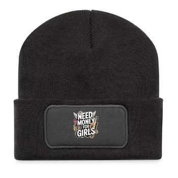 Need Money for Girls – Party & Cash Humor - Recycelte Patch Beanie - Dunkelgrau - Vorne