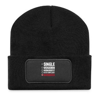 Single Take Crossword Puzzle Humor - Recycled Patch Beanie - black - Front