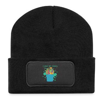 Artist Painter Graphic I Like My Tools Drawing - Recycled Patch Beanie - black - Front