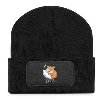 Hamster Sleeping - Recycled Patch Beanie - black - Front