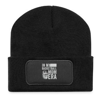 In meiner Basketballmom era - Recycelte Patch Beanie - Schwarz - Vorne